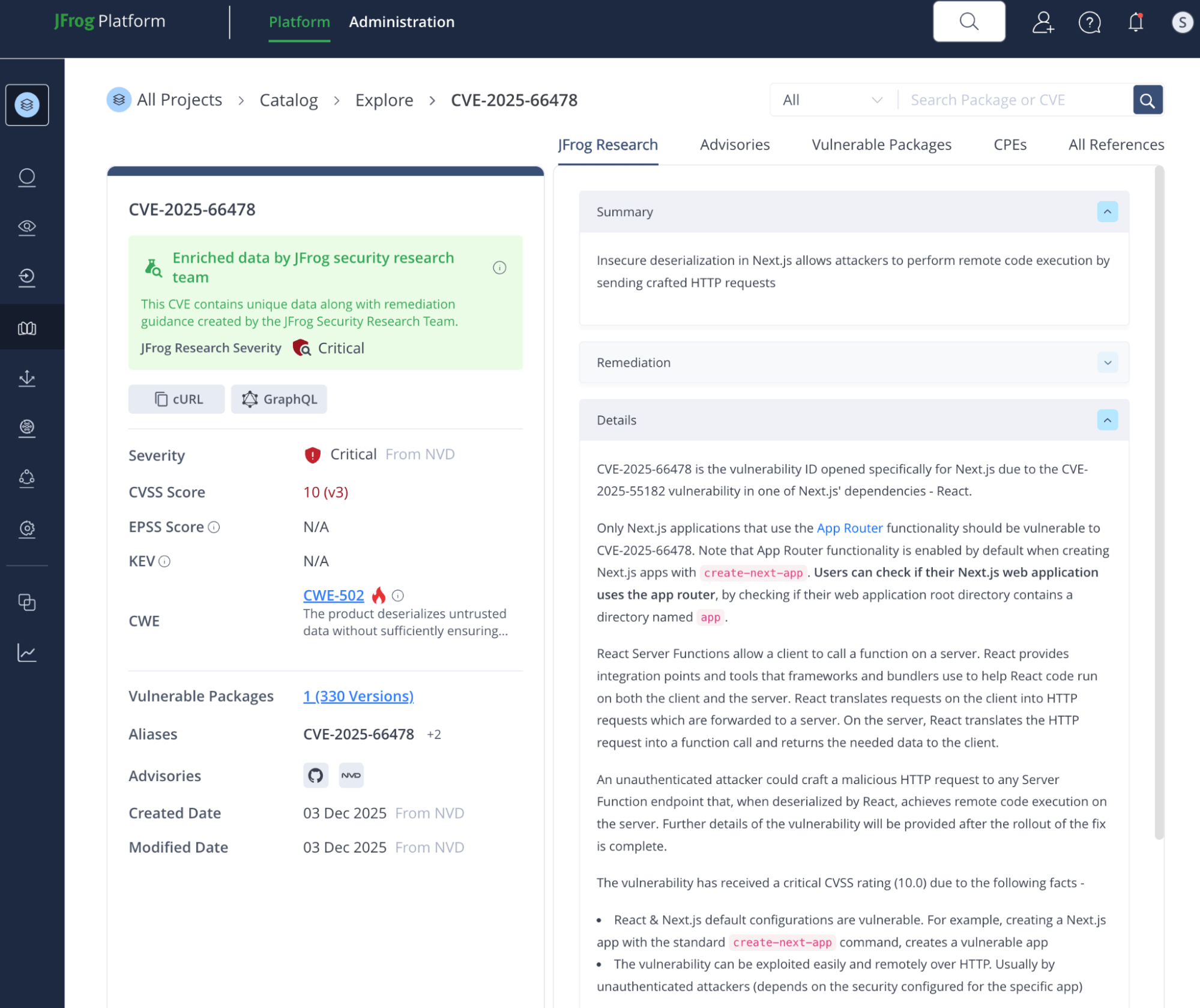 JFrog React2Shell - image2