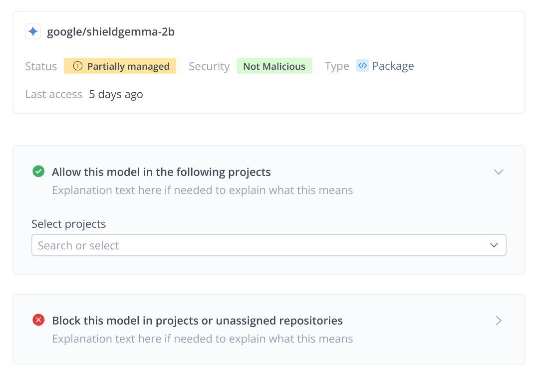 Manage existing usage