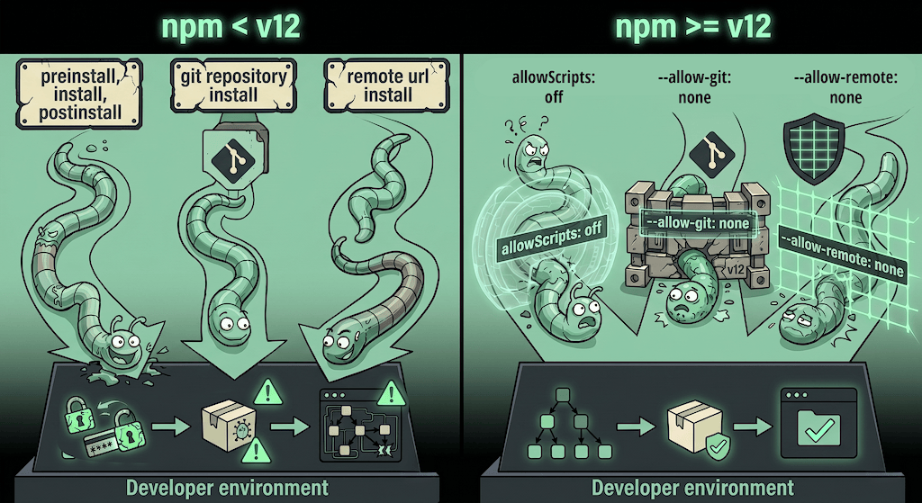 npm 12 - Before and After