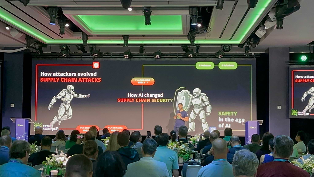shachar menashe on swampup 2026 stage